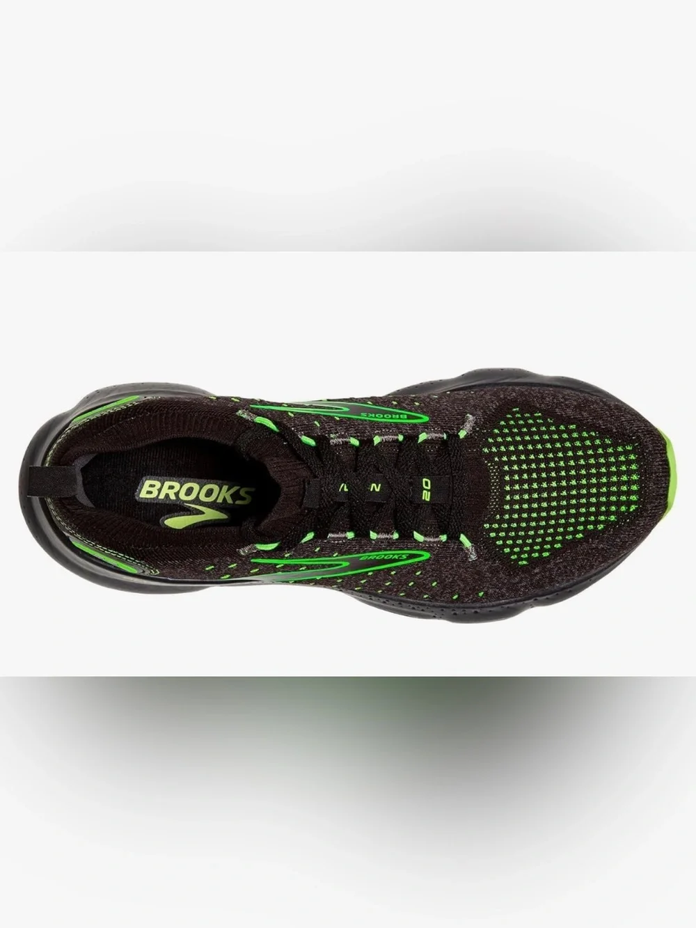 Brooks Glycerin 20 Men’s 10 Black Green Running Shoes Athletic Sneakers EU 44
